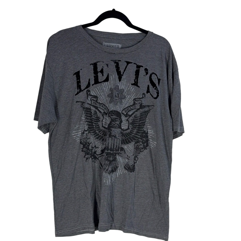 Levi's Graphic Tee Men's XL Gray USA Eagle Short Sleeve Crew Neck T-Shirt